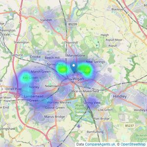 Northwood - Wigan listings heatmap