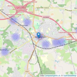 Northwood - Wokingham listings heatmap