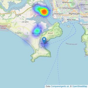 Notman & Taylor Estate Agents - Kingsand listings heatmap