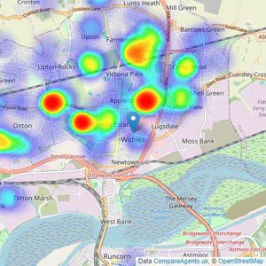 Nova Estate Agents - Widnes listings heatmap