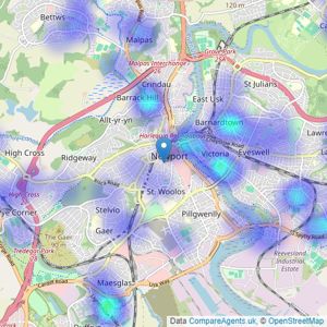 Nuttall Parker - Newport listings heatmap