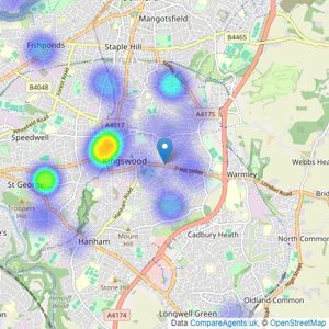 Oak Estate Agents - Kingswood listings heatmap