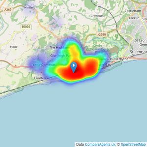 Oakfield - Bexhill-on-Sea listings heatmap