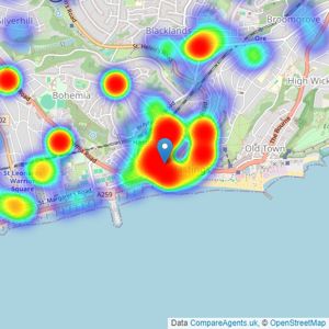 Oakfield - Hastings listings heatmap