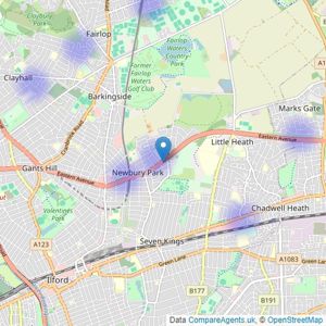 Oakland Estates - Barkingside listings heatmap