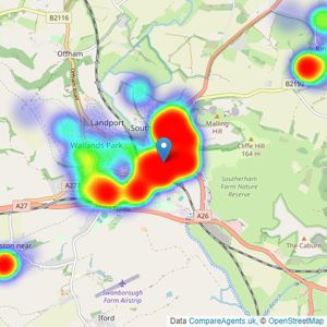 Oakley Property - Lewes listings heatmap