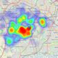 Oakmans Estate Agents - Harborne listings heatmap