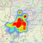 Oakmans Estate Agents - Northfield listings heatmap