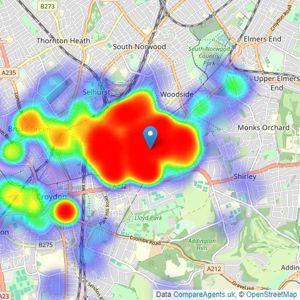 Oaks Estate Agents - Croydon listings heatmap