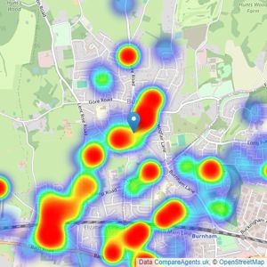 Oakwood Estates - Burnham listings heatmap