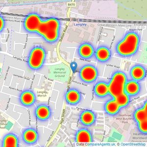 Oakwood Estates - Langley listings heatmap