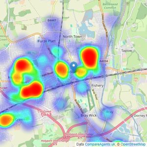 Oakwood Estates - Maidenhead listings heatmap