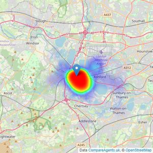 Oasis Estate Agents - Staines-upon-Thames listings heatmap