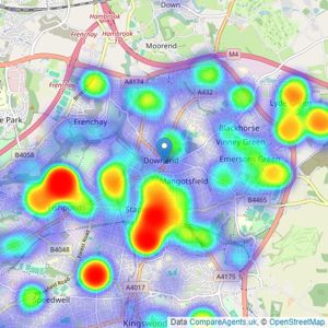 Ocean - Downend listings heatmap