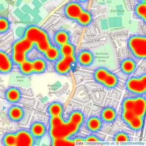 Ocean - Filton listings heatmap