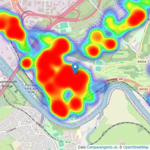 Ocean - Shirehampton listings heatmap