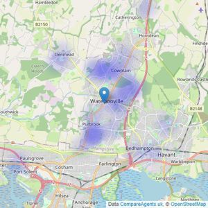 O'HARA PROPERTIES & ESTATES LIMITED - Waterlooville listings heatmap