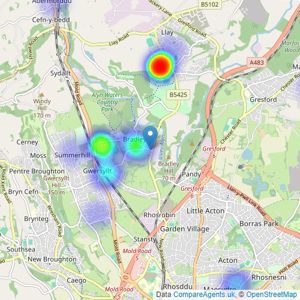 olivegrove residential sales and lettings limited - Wrexham listings heatmap