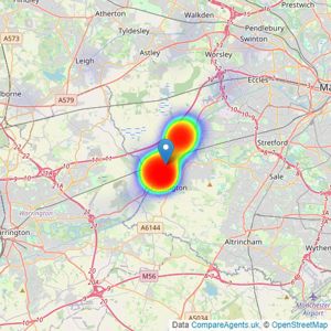 Oliver James - Cadishead listings heatmap