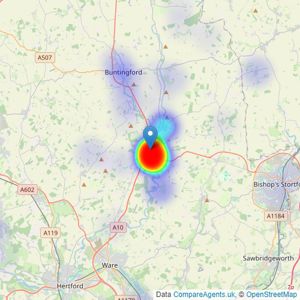 Oliver Minton - Puckeridge listings heatmap