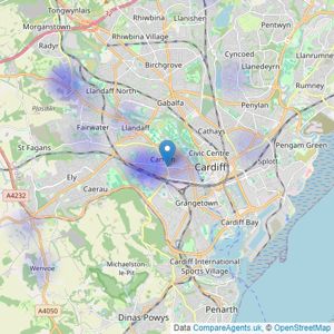 Olivia Louise Estate Agents - Cardiff listings heatmap