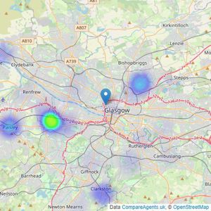 Online Property Auctions Scotland Limited - Glasgow listings heatmap