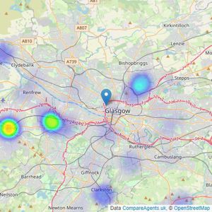 Online Property Auctions Scotland Limited - Glasgow listings heatmap