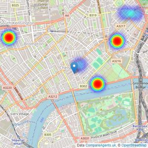 Onslows Estate Agents - London listings heatmap