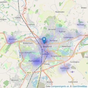 Open House - Bedford listings heatmap