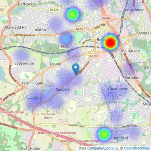 Open House Estate Agents - Bolton listings heatmap