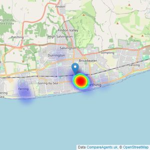 Open House Estate Agents - Worthing listings heatmap