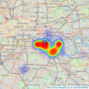 Oppida - Surrey Quays listings heatmap