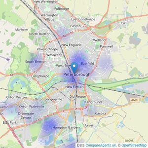 Optimum Lettings & Property Management Ltd - Peterborough listings heatmap