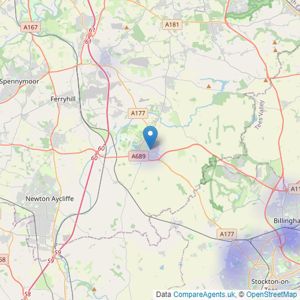 Orange Sales and Lettings - Stockton-On-Tees listings heatmap