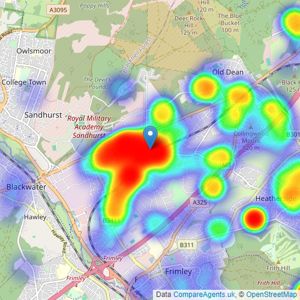 Orchard - Camberley listings heatmap