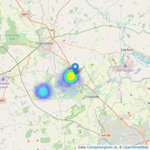 Orion Sales - South Cerney listings heatmap