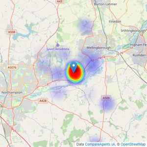 O'Riordan Bond - Earls Barton listings heatmap