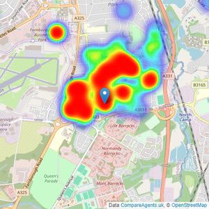 Osbornes - Farnborough listings heatmap