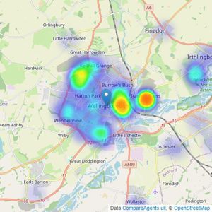 Oscar James - Wellingborough listings heatmap