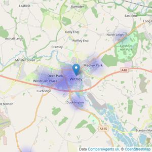 Oxfordshire Property Agent - Covering Witney listings heatmap