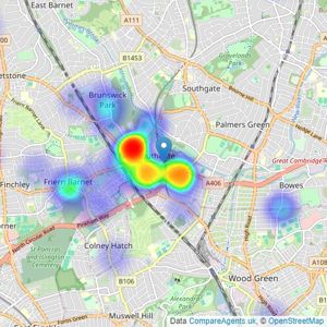 Oyster Properties - London listings heatmap