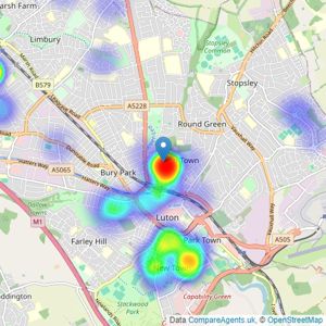 P and R Property - Luton listings heatmap