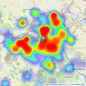 Palmer & Partners - Colchester listings heatmap