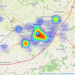 Palmer Snell - Taunton listings heatmap