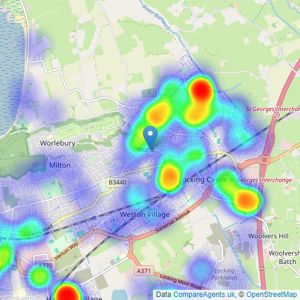 Palmer Snell - Worle listings heatmap