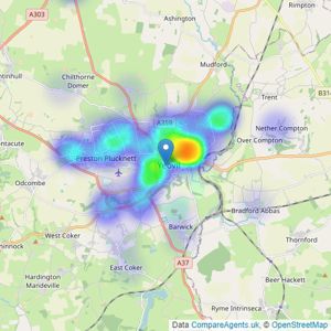 Palmer Snell - Yeovil listings heatmap