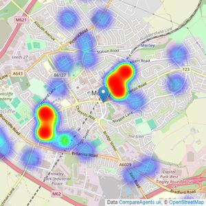 Pam Hirst Property Experts - Morley listings heatmap