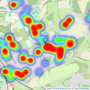 Park & Bailey - Warlingham listings heatmap