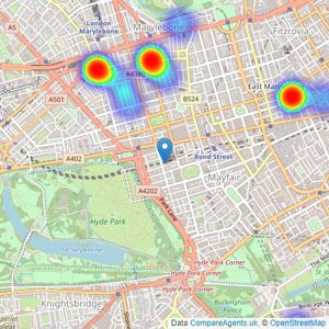 Park Lord - London listings heatmap