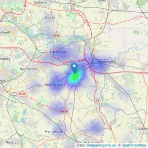 Park Row Properties - Pontefract listings heatmap